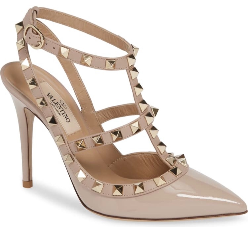 -VALENTINO- Rockstud T-strap heels